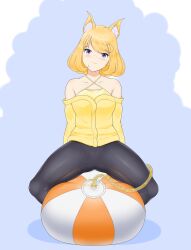 1girls bat_girl beach_ball fart fart_fetish farting fully_clothed meave_(raki991) raki991 solo