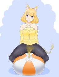 1girls bat_girl beach_ball fart fart_cloud fart_fetish farting fully_clothed meave_(raki991) raki991 solo