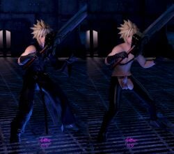 3d 3d_(artwork) alastor_studios balls big_balls big_penis cloud_strife cock daz3d daz_studio dick final_fantasy final_fantasy_vii final_fantasy_vii_remake male male_focus male_only penis sword