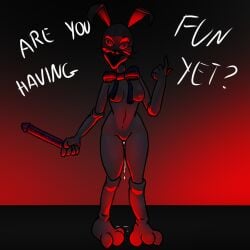 bunny_girl bunnysuit dildo dripping_cum dripping_pussy five_nights_at_freddy's five_nights_at_freddy's:_security_breach fursuit half-dressed holding_dildo horror horror_(theme) jonathan1234 no_bra scottgames solo vanny_(fnaf)