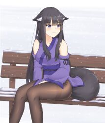 1girls about_to_fart big_ass blush embarrassed fox_girl fully_clothed imminent_fart kemonomimi pantyhose raki991 sitting solo tsuki_(raki991)