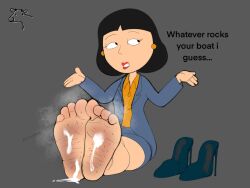 1girls 2023 2d 2d_(artwork) 4_toes asian asian_female barefoot clothed clothed_female cum cum_drip cum_on_body cum_on_feet cumshot dialogue disinterested dummycervine english_text family_guy feet feet_together feet_up foot_fetish foot_focus light-skinned_female light_skin looking_away painted_nails shoes_removed socks_removed soles speech steam steamy_feet text toe_curl toe_scrunch toenail_polish toes tricia_takanawa wrinkled_feet wrinkled_soles wrinkles