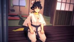 1girls 3d absurd_res battlehungryoni black_hair breasts brown_eyes cleavage clothed dougi female female_only karate_gi koikatsu large_breasts makoto_(street_fighter) seiza sitting solo street_fighter street_fighter_iii tomboy