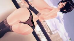 3d akinama_family_(noir-black-shooter) animated ass big_breasts huge_breasts koikatsu milf mp4 naked naoki_akinama_(noir-black-shooter) no_sound noir-black-shooter nude oc original original_character purple_eyes purple_lipstick short_hair spanking spanking_ass spanking_own_ass tagme video