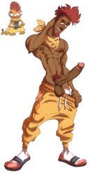 big_cock big_penis boner circumcised dark-skinned_male dark_skin erect_penis erection gijinka hard_on huge_cock huge_penis humanized_pokemon male male_only melanin muscles muscular muscular_male penis_out pokemon pokemon_bw pokemon_bw2 scrafty solo solo_male sweatpants_pull throatpussy