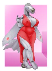 aeromorph aircraft anthrofied big_breasts chubby dress humanoid living_aircraft living_machine mig-19 ndragon3 nipples_visible_through_clothing simple_background thunder_thighs