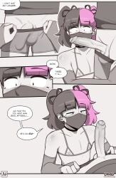 2boys blush clothed clothing comic crossdressing dross english_text femboy gay high_resolution jacob_(dross) male_only multicolored_hair multiple_boys nipples original penis_awe pink_hair skater_boi_(dross) skirt taylor_(dross) text twink yaoi