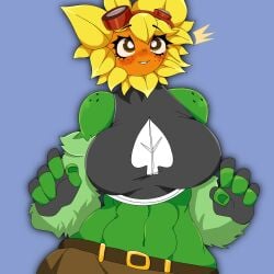 234o234o 4_fingers crop_top electronic_arts fat_ass female fingerless_gloves gloves large_breasts plant plantie plants_vs_zombies recolor solar_flare_(pvz) solo solo_female sunflower_(pvz) wide_hips