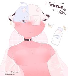 1boy animal_ears chile_(countryhumans) countryhumans cow_ears nipples pastel_colors