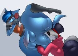 2boys ass_on_face big_ass big_butt big_penis face_in_ass femboy gay girly kaizocns lucario male male/male male_only penis pokemon pokemon_(species) rimjob rimming thick_thighs yaoi