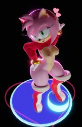 absurd_res amy_rose boots breasts clothed clothing female footwear genitals hair hi_res nipples pink_body pink_hair pussy reveal sega skimpy smirking_at_viewer solo sonic_(series) sonic_the_hedgehog_(series) sweater topwear