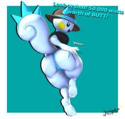 3d anthro big_ass bubble_butt furry huge_ass jasperisnotcool pachirisu pokémon_(species) pokemon squirrel tagme