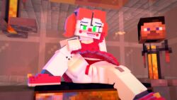 1girls 3d 3d_(artwork) baby_(fnafsl) circus_baby circus_baby_(fnaf) circus_baby_(minecraft) erect_nipples female female_only five_nights_at_freddy's five_nights_at_freddy's:_sister_location green_eyes half-dressed horny_female iamcringe looking_at_viewer microphone mine-imator minecraft no_panties outside pussy red_boots red_hair red_nose robot_girl sister_location skirt smile solo solo_female spread_legs tongue_out wet_pussy white_body