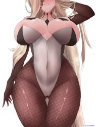 1girls artist_name before_sex big_breasts big_thighs blonde_hair blush breasts bunny_girl bunnysuit busty elbow_gloves face_out_of_frame female female_only fishnet_pantyhose fishnets genshin_impact gigantic_breasts horny horny_female huge_breasts huge_thighs imminent_sex large_breasts large_thighs massive_breasts pov seductive seductive_smile signora_(genshin_impact) smile solo solo_female stukov suggestive thick_thighs thigh_gap thighs voluptuous white_background wide_hips