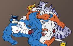 anthro digimon dorulumon gay interspecies machgaogamon male male_only sex tagme weregarurumon