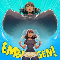 ai_generated breast_expansion breast_growth_(enlargement) breasts_bigger_than_head clothed_female dark-skinned_female gigantic_breasts highres hyper_breasts kamala_khan marvel marvel_comics ms._marvel_(kamala_khan) self_upload selvokaz small_breasts superheroine superpowers tagme