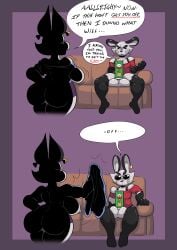 balls bingles_(ipskrimson) breasts bunny cabbit chips_(food) cock comedy comic female femboy hybrid ippa_(ipskrimson) ippy_(ipskrimson) ipskrimson male pringles pringles_can pringles_fleshlight thick_thighs undressing