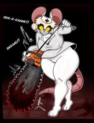 big_breasts big_thighs blood_on_body chainsaw lorna_(terrible_mouse) mouse_girl nurse_hat pussy smiling_at_viewer sound_effects tagme terrible_mouse unknown_artist