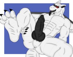 aircraft airplane anthro anus black_penis black_tongue dragon fangs feet genitals hi_res hybrid knot leg_grab living_aircraft living_machine living_vehicle machine male mythological_creature mythological_scalie mythology nicolasthewolf open_mouth penis pupils scalie slit_pupils solo teeth tongue tongue_out vehicle