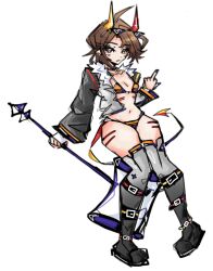 2023 artist_upload big_thighs bigoldstinker bikini brown_hair oc original_character self_upload sfw small_breasts succubus thick_thighs