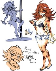 2024 artist_self-insert artist_upload big_breasts bigoldstinker bikini fish_girl oc original_character self_insert self_upload sfw stripper_pole