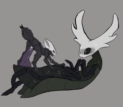 artist_giddyclown bug cum cum_in_pussy cum_inside dominant_female feral feral_on_anthro hollow_knight hornet_(hollow_knight) it'll_never_fit knotted_penis male/female male_penetrating male_penetrating_female shy silksong size_difference small_breasts smaller_female styx_(hollow_knight) submissive_male sweat