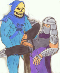 2011 crossover gay human male male_only masters_of_the_universe multiple_males penis sex side_view skeletor teenage_mutant_ninja_turtles the_shredder yaoi