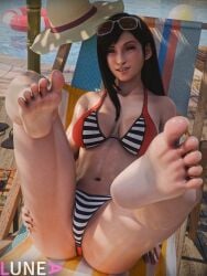 1girls 3d asian asian_female big_breasts bikini blender breasts cute feet feet_focus female final_fantasy final_fantasy_vii foot_fetish light-light_skin looking_at_viewer lunea naked petite pool poolside realistic resort smile smiling smiling_at_viewer summer sunny tifa_lockhart wet wet_body