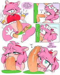 2025 absurd_res amy_rose anthro anthro_on_anthro archie_comics areola areola_slip balls big_areola big_balls big_breasts big_nipples big_penis blue_body blush bodily_fluids bottomless breasts clothed clothing comic dialogue duo edit english_text erection eulipotyphlan fellatio female genitals green_eyes hair hedgehog hi_res huge_areola huge_balls huge_breasts huge_cock huge_nipples humanoid_genitalia humanoid_penis looking_at_viewer machine male male/female mammal mostly_offscreen_character multicolored_body nipples open_mouth open_smile oral penile penis pink_body pink_hair quavernsfw robot saliva saliva_on_penis scourge_the_hedgehog scourgeedits sega sex simple_background smile smiling_at_viewer sonic_(series) sonic_the_hedgehog_(archie) sonic_the_hedgehog_(comics) sonic_the_hedgehog_(series) sweat text third-party_edit tongue tongue_out two_tone_body vulva