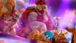16:9 2025 3d_(artwork) 9boys anal anthro anthro_on_anthro anthrofied armband artist_logo balls being_watched big_balls big_penis blue_hair bodily_fluids bowser bracelet brown_body chest_tuft claws collar cum digital_media_(artwork) dragon_koopa dutch_angle erection eyewear fangs furry furry_male furry_only gay gay_sex genital_fluids genitals gesture glasses goomba green_hair group hair hammer_bro hand_gesture hand_on_head hand_on_leg hand_on_penis handjob handjob_while_masturbating hi_res huge_balls huge_cock iggy_koopa jewelry kneeling kneeling_sex koopa koopaling large_penis larger_male lemmy_koopa logo looking_at_another male male/male mammal mario_(series) masturbation mole_(animal) monty_mole moobs moonwulf moonwulf_(character) multicolored_hair musclegut muscular neon_lights nintendo nipple_grab nipples oral orange_body penile penis penis_size_difference pink_nipples reptile rimming scalie sex sharp_teeth shell size_difference slightly_chubby smaller_male smoke source_filmmaker_(artwork) spiked_armband spiked_bracelet spiked_collar spiked_shell spikes spikes_(anatomy) spread_legs spreading stage strip_club teeth thick_arms thick_penis thick_thighs tongue tongue_out tuft v_sign white_claws widescreen yaoi yellow_body