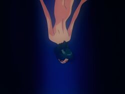 ami_mizuno ass bishoujo_senshi_sailor_moon blue_hair falling female human nonsexual nonsexual_nudity nude nude_female pale_skin spirit