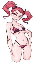 1girls 2025 artfight artist_upload bigoldstinker bikini fanart female female_only freckled_face freckles grinning_at_viewer notmyoc pale-skinned_female pale_skin pink_eyes pink_hair questionable self_upload sfw small_breasts smiling_at_viewer smug_face solo solo_female twintails