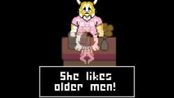 16:9 anthro antlers asgore_dreemurr asgore_dreemurr_(deltarune) back_view behind_counter belly_button bladedbard blonde_hair blowjob blue_pants blush brown_dress brown_hair brown_shoes clover_(undertale_yellow) covered_nipples covering_breasts covering_crotch cowboy_hat cum cum_between_thighs dancing deer deltarune fellatio female grey_body grey_nipples grey_shirt groping groping_breasts groping_from_behind hidden_eyes horns kneeling loss male music noelle_holiday nude nude_female oc older_female older_male peace_sign penetration pink_shirt pixel_animation pixel_art proud reverse_cowgirl_position smile sound tagme undertale_(series) undertale_yellow vaginal vaginal_penetration vessel_(deltarune) vessie_the_vessel_(bladedbard) video younger_female younger_male