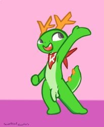 2025 2_horns animated animated_png anthro artist_name balls blinking casual_exposure dancing digital_media_(artwork) dragon excited flaccid front_view genitals green_balls green_body green_penis grey_eyes happy hi_res horn humanoid_genitalia humanoid_penis kde kerchief kerchief_only konqi male male_only mitten_hands mostly_nude mythological_creature mythological_scalie mythology neckerchief neckerchief_only neckwear open_mouth open_smile penis red_kerchief sauerkraut_raptors scalie simple_background smile snaggle_tooth solo spiked_tail spikes spikes_(anatomy) standing tail text