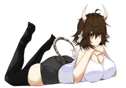 2021 artist_upload big_breasts bigoldstinker cow_girl feet oc original_character self_upload sfw stockings thick_thighs