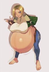 barefeet barefoot blue_mary fatal_fury gigantic_belly hellbrain huge_belly hyper_pregnancy king_of_fighters kof large_belly massive_belly pose posing posing_for_the_viewer preggo pregnancy pregnant pregnant_belly pregnant_female snk