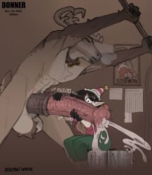 2025 abs absurd_res animal_genitalia animal_penis anthro antlers ball_tuft bell bell_collar big_penis biped bodily_fluids breath bucket chest_tuft christmas clenched_teeth closed_eyes clothed clothed/nude clothed_female clothed_human clothing collar collar_only container cum cum_collecting cum_in_bucket cum_in_container cumshot deer devianthorde donner ejaculation elf equine_genitalia equine_penis erection female flared_penis genital_fluids genitals gloves handjob handwear hat headgear headwear hi_res holidays horn human human_on_anthro interspecies jingle_bell jingle_bell_collar larger_male leaning leaning_forward leaning_on_railing male male/female mammal medial_ring muscular muscular_anthro muscular_male new_world_deer nude nude_anthro nude_male penile penis penis_milking pointy_hat reindeer sex size_difference smaller_female sound_effects standing sweat teeth tuft two-handed_handjob vein veiny_penis wide_eyed