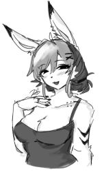 2025 artist_self-insert artist_upload bigoldstinker black_hair cleavage furry furry_female fursona grey_hair piercings rabbit_girl self_insert self_upload sfw tank_top
