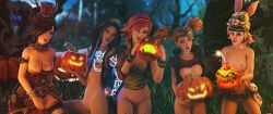 3d 5girls borderlands borderlands_3 breasts color female female_only gaige_(borderlands) halloween its-gergless lilith_(borderlands) mad_moxxi maya_(borderlands) pumpkin tagme tiny_tina