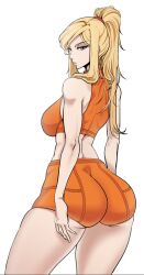 1girls 2d ass big_ass big_butt blonde_hair color huge_ass huge_thighs metroid nintendo samus_aran shark-py tagme thick_ass