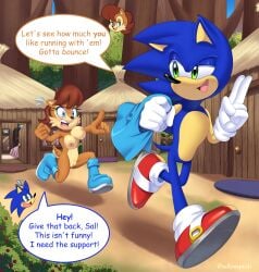 1boy 1girls big_breasts bodyswap fur furry high_resolution nipples nude running sally_acorn sega sonic_(series) sonic_the_hedgehog sonic_the_hedgehog_(series) squish_(artist) tagme