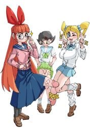 2022 3futas angry ankle_socks anklehighs balls bangs big_breasts big_penis black_hair blonde_hair blossom_(powerpuff_girls) blue_eyes boom_(destroy_sea_urchin) bottomless bow bowtie breast_size_difference breasts bubbles_(powerpuff_girls) buttercup_(powerpuff_girls) cartoon_network clothed clothing double_peace_sign envy futa_only futanari gigantic_penis glasses green_eyes hair_ornament happy huge_cock huge_penis human humanized jealous kneehighs light-skinned_futanari light_skin long_hair looking_at_viewer loose_socks mostly_clothed no_panties no_underwear open_mouth orange_hair peace_sign penis penis_envy penis_ornament penis_size_difference penis_under_clothes penis_under_skirt pink_eyes powerpuff_girls presenting_penis red_hair school_uniform schoolgirl short_hair simple_background skirt skirt_lift small_breasts small_penis smile socks standing standing_on_one_leg twintails uncensored vein veins veiny_penis very_long_hair very_long_penis white_background white_socks wink winking winking_at_viewer