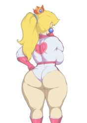 1girls alternate_costume alternate_version_available ass ass_focus back back_view bare_legs big_ass big_breasts blonde_hair blonde_hair_female bodysuit breasts bubble_butt busty crown dat_ass datmofo4 ear_piercing earrings female female_only hair headwear hips huge_ass huge_breasts jumpsuit mario_(series) mario_kart nintendo ponytail princess_peach solo solo_female thick_ass thighs wide_hips