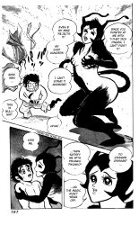 black_and_white black_hair comic dance_mephisto demon demon_girl demoness dirty_talk english_text excited fingering fur go_nagai grabbing_own_breast hanappe_bazooka hanappe_yamada hand_on_breast masturbating mind_control monochrome page_107 succubus taller_girl vintage