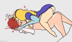 2d 2d_(artwork) 2girls blonde_hair female female_only human human_only lesbian_couple lesbian_sex light-skinned_female light_skin maria_robotnik multiple_girls png princess_elise red_hair sega sonic_(series) sonic_2006 sonic_the_hedgehog_(series) tanned_female tanned_skin yuri