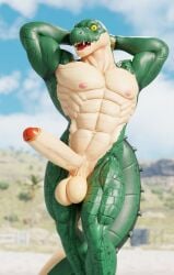 2023 3d_(artwork) abs anthro balls biceps big_balls big_muscles big_penis blurred_background cloud connivingrat crocodile crocodilian crocodylid day digital_media_(artwork) erection foreskin front_view genitals hands_behind_head helm_(connivingrat) hi_res huge_balls huge_cock huge_muscles humanoid_genitalia humanoid_penis long_penis looking_at_viewer male male_only muscular muscular_anthro muscular_male navel nipples non-mammal_balls non-mammal_nipples nude obliques open_mouth open_smile outside pecs penis presenting presenting_penis quads reptile saggy_balls scales scalie seductive smile solo standing teeth thick_penis tongue vein