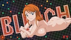 1girls ass big_breasts bleach blue_eyes desto female horny_female inoue_orihime looking_at_viewer naked orange_hair outside preview smile solo tagme xandit