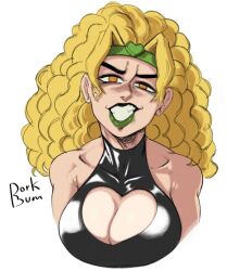 1girls artist_name blonde_hair boob_window cleavage clothed_female clothes clothing color dio_brando female female_dio female_only fully_clothed genderswap green_lips green_lipstick headband jojo's_bizarre_adventure stardust_crusaders