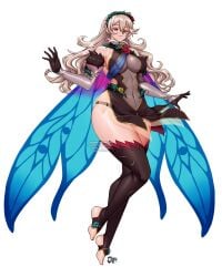 1girls alternate_costume bare_thighs barefoot black_panties bodystocking breasts corrin_(female)_(resplendent)_(fire_emblem) corrin_(fire_emblem) corrin_(fire_emblem)_(female) curvy fairy_wings female female_only fire_emblem fire_emblem_fates fire_emblem_heroes gloves hartman_hips hips hourglass_figure jadenkaiba large_breasts long_hair looking_at_viewer nintendo official_alternate_costume panties red_eyes smile solo thick_thighs thighs toeless_legwear underwear voluptuous wide_hips wings