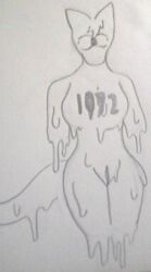 amputee anthro disability dismembered drone female goo_creature low_res moonshatter nugget number_on_clothing pencil_(artwork) quadruple_amputee sketch slime solo